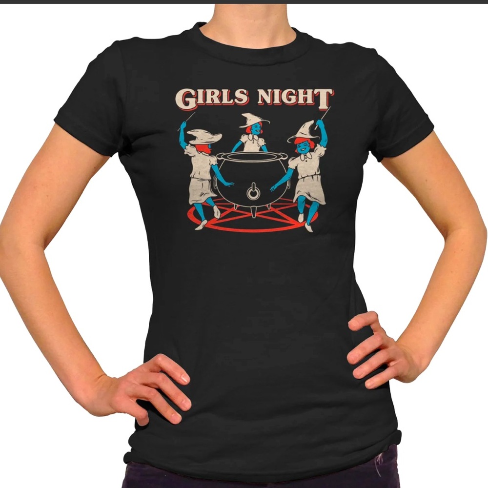 Witch Girls Night Funny Graphic T-Shirt